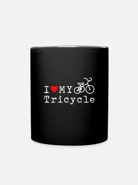 Ich liebe mein Dreirad Triker Trike Dreirad Geschenk - Tasse einfarbig - Schwarz