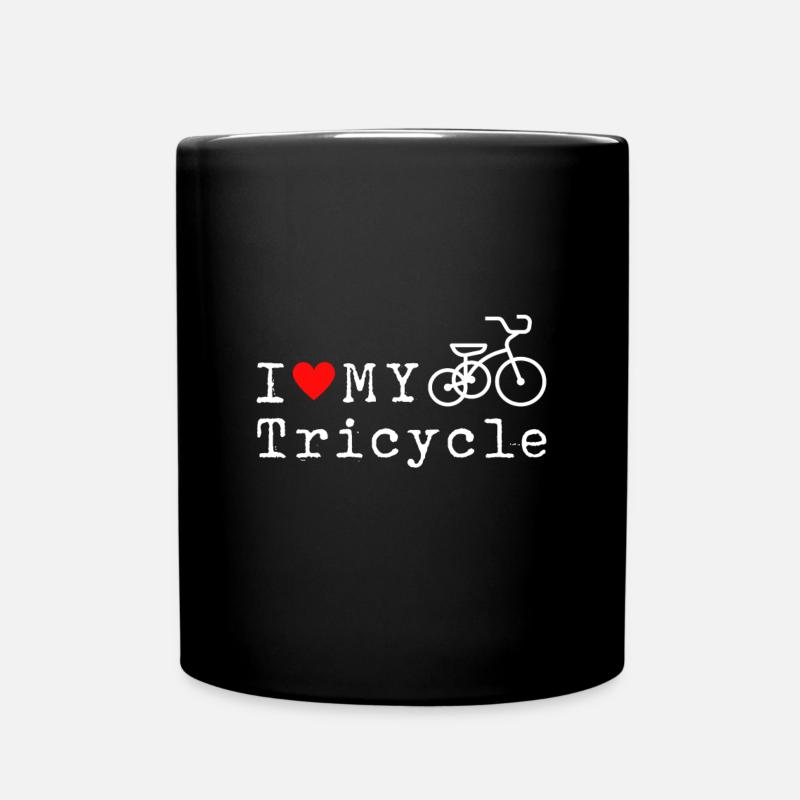 Ich liebe mein Dreirad Triker Trike Dreirad Geschenk - Tasse einfarbig - Schwarz