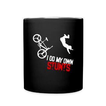 I Do My Own Stunts BMX Bike Biker Sport Stunt Gift - Full Colour Mug - black - Front