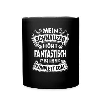 Schnauzer Hund Hundebesitzer Lustige Hunde - Tasse einfarbig - Schwarz - Vorne