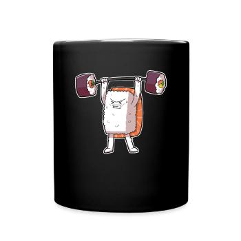 Sushi Weight Training Body Building Gym Maki - Full Colour Mug - black - Front