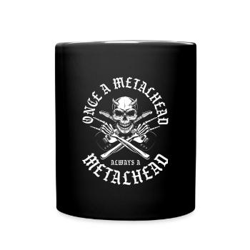 Skull Once A Metalhead Always A Metalhead Guitar - Full Colour Mug - black - Front