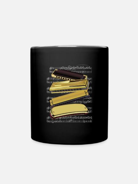 Harmonica Notes Musique Son Acoustique Blues Cadeau - Mug uni - noir
