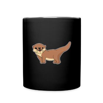 Otter Children's Motif Marten Otter - Full Colour Mug - black - Front
