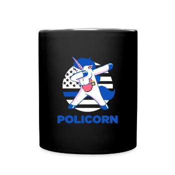 Policorne Licorne Officier de police Policier Cadeau - Mug uni - noir - Devant