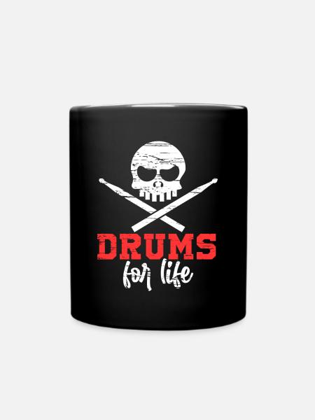 Drums For Life Rock Metal Drumming Drummer Gift - Mug uni - noir