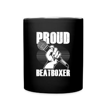 Proud Beatboxer Microphone Rap Hiphop DJ Gift - Full Colour Mug - black - Front
