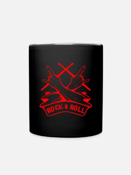 Rock Drums Drummer SchlagzeugEr Musik Metal Drum Geschenk - Tasse einfarbig - Schwarz
