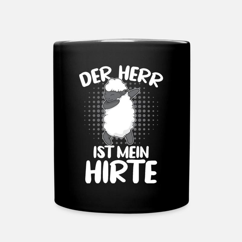 Bibelvers Schaf Glaube Christ Hirte - Tasse einfarbig - Schwarz