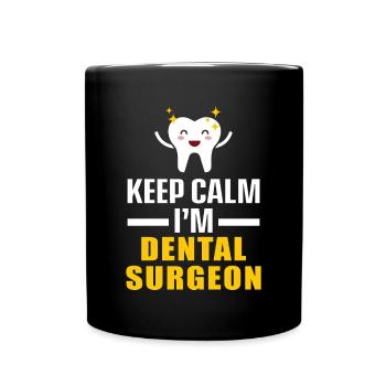 Gardez calme Chirurgien dentiste Dentiste Dentaire Dent - Mug uni - noir - Devant