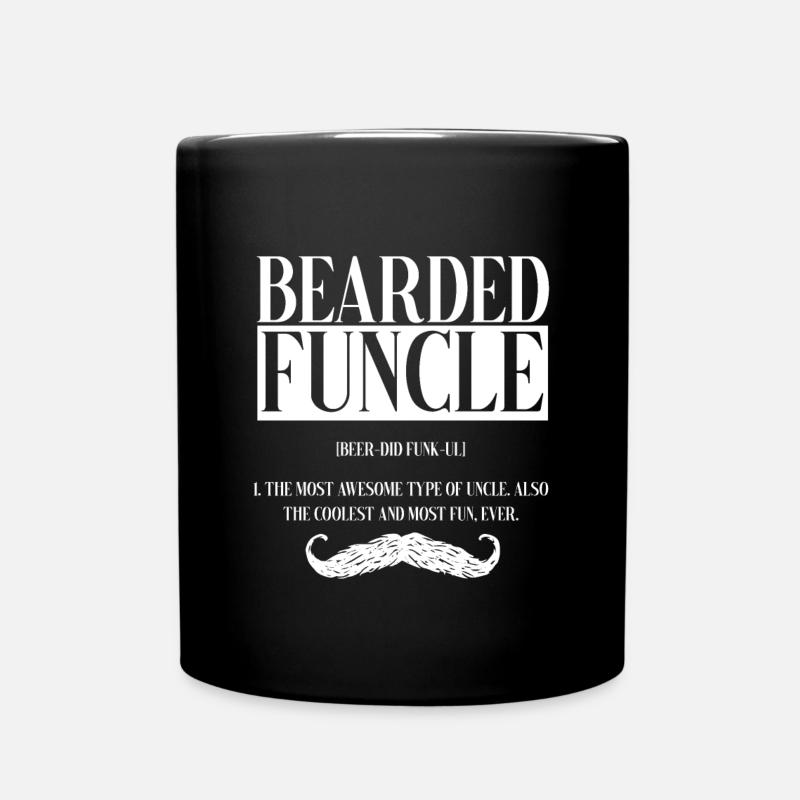 Bärtiger Funkel Onkel Neffe Nichte Pate Geschenk - Tasse einfarbig - Schwarz