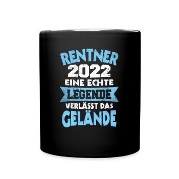 Rentner 2022 eine Legende Verlässt das Gelände - Tasse einfarbig - Schwarz - Vorne