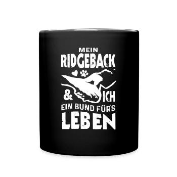 Ridgeback Ein Bund fürs Leben Hundehalter Pfote - Tasse einfarbig - Schwarz - Vorne