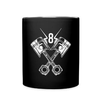 Moteur V8, muscle car, amateur de voiture - Mug uni - noir - Devant