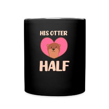 Otter His Otter Half - Full Colour Mug - black - Front