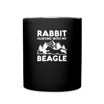 Beagle Jagd Kaninchenjagd mit meinem Beagle - Tasse einfarbig - Schwarz - Vorne