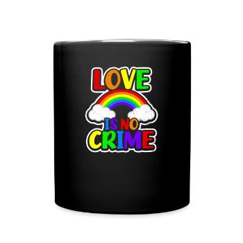 Valentinstag LGBTQ Flagge Liebe ist kein Verbrechen - Tasse einfarbig - Schwarz - Vorne