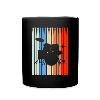Drums Retro Drumset Pilons - Mug uni - noir - Devant