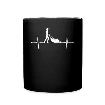 der Rasen mäht Heartbeat Gras mähen - Tasse einfarbig - Schwarz - Vorne