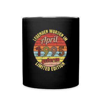 Legenden wurden im April 1995 geboren - Tasse einfarbig - Schwarz - Vorne