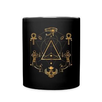 Altägyptische Heilige Geometrie Mystisches Design - Tasse einfarbig - Schwarz - Vorne