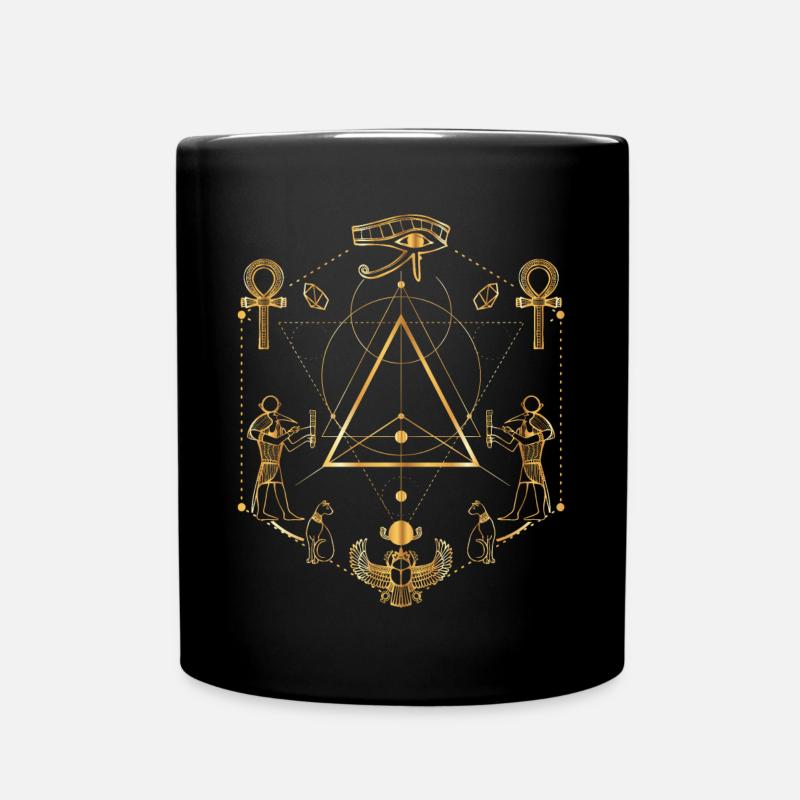 Altägyptische Heilige Geometrie Mystisches Design - Tasse einfarbig - Schwarz