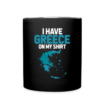 J’ai la Grèce sur ma chemise - Mug uni - noir - Devant