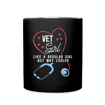 Veterinarian girl, veterinarian - Full Colour Mug - black - Front