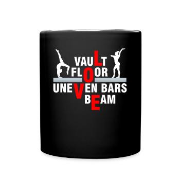 Liebesgymnastik, Tresor, Strahl - Tasse einfarbig - Schwarz - Vorne