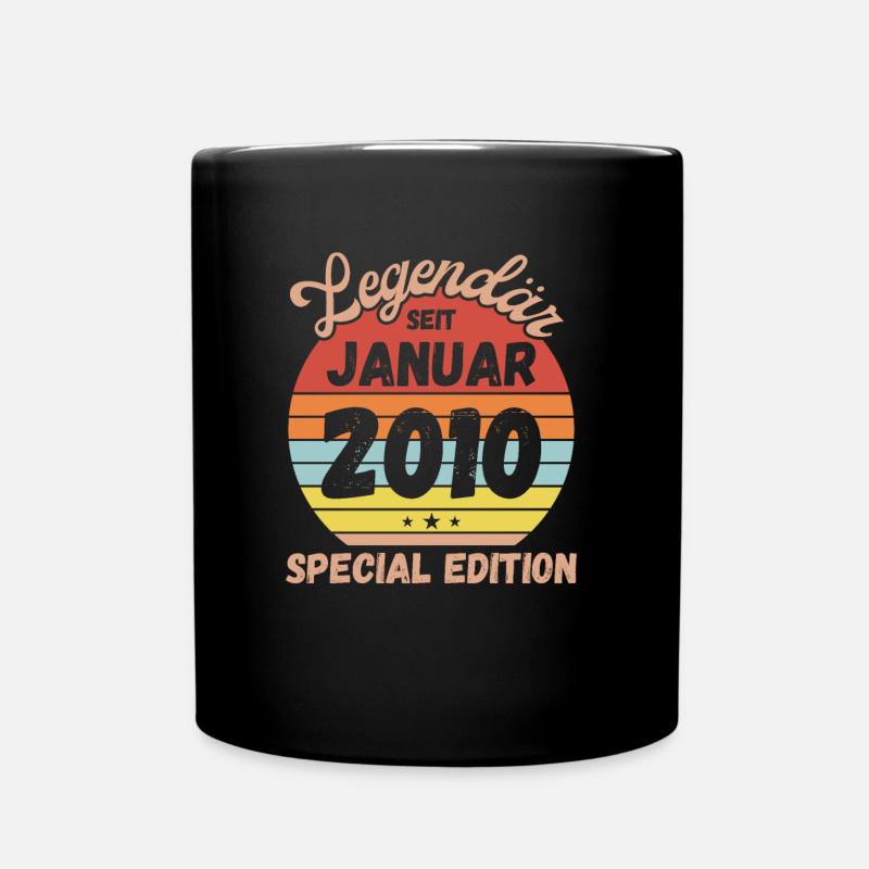 Januar 2010 - Geburtstag im Januar - Tasse einfarbig - Schwarz