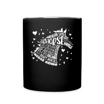 Cheval, chevaux, cavalier, équitation, idiot de cheval - Mug uni - noir - Devant