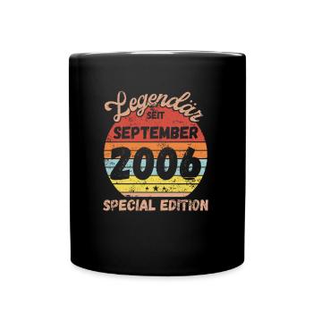 September 2006 - Geburtstag im September - Tasse einfarbig - Schwarz - Vorne