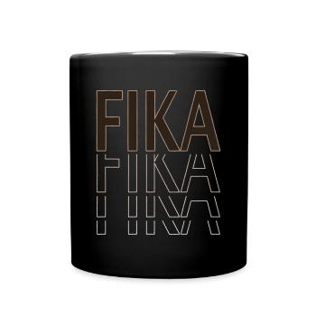 Fika Pause café Travail Bureau Temps Mort Suède - Mug uni - noir - Devant