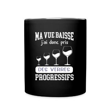 Cadeau humour vieillesse vue qui baisse - Mug uni - noir - Devant