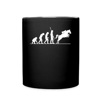 Evolution Des Reitens, Pferd, Pferde - Tasse einfarbig - Schwarz - Vorne