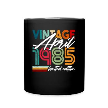 Millésime né avril 1985 Anniversaire avril 1985 - Mug uni - noir - Devant
