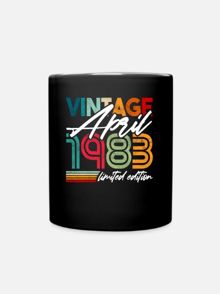 Vintage geboren April 1983 Geburtstag April 1983 - Tasse einfarbig - Schwarz