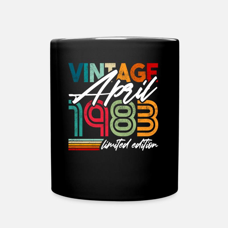 Vintage geboren April 1983 Geburtstag April 1983 - Tasse einfarbig - Schwarz