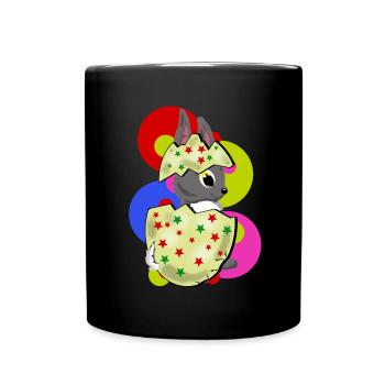 Doux lapin de Pâques Lapin Joyeux Décor de Pâques - Mug uni - noir - Devant
