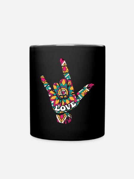Asl Zeichensprache. - Tasse einfarbig - Schwarz