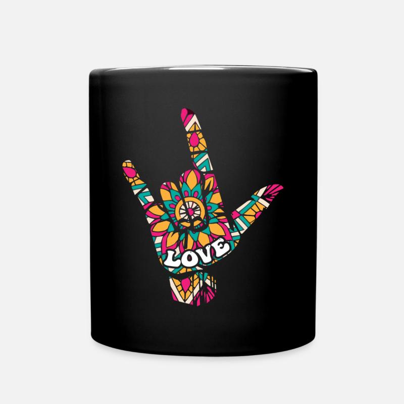 Langue des signes Asl. - Mug uni - noir