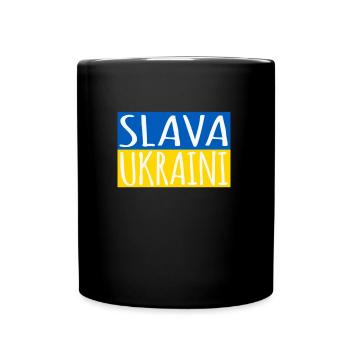 Slava Ukraini Glory of Ukraine - Full Colour Mug - black - Front