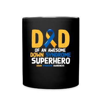 Down Syndrome Superhero, Down Syndrome Consciousness - Full Colour Mug - black - Front