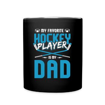 Hockey sur glace Bâton de rondelle sports de glace hockey sur glace - Mug uni - noir - Devant