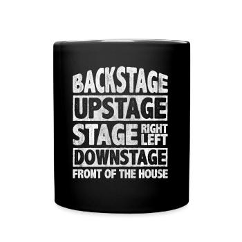 Backstage Upstage Droite Gauche Downstage - Mug uni - noir - Devant
