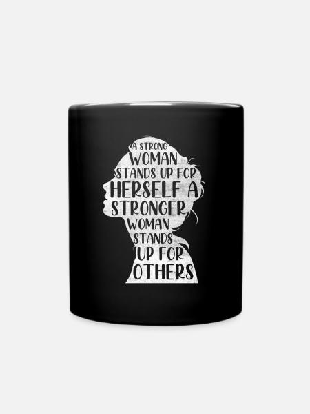 Une femme forte se défend - Mug uni - noir