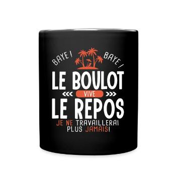 Cadeau retraite Humour retraite fini le travail - Mug uni - noir - Devant