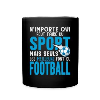 Cadeau foot football joueur de foot - Mug uni - noir - Devant