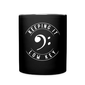 Bass Clef Low Key, musician - Full Colour Mug - black - Front