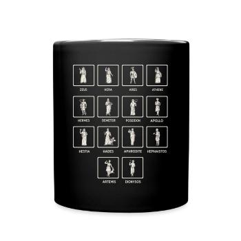 Griechische Mythologie, Griechischer Mythos Götter - Tasse einfarbig - Schwarz - Vorne